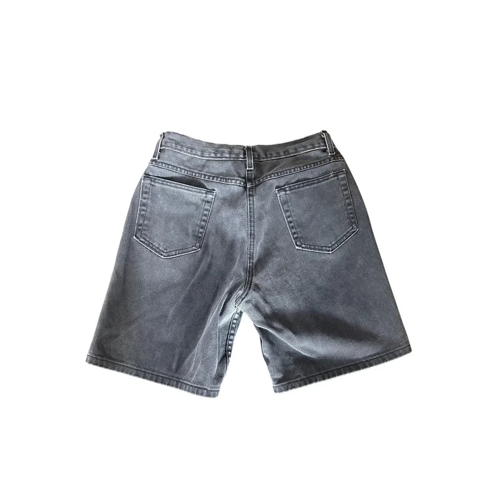 Minimalist Retro Faded Black Denim Baggy Shorts 90s Style USA-Made 10 CK 7804
